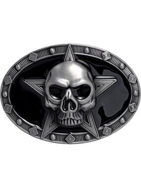 Unisex Ghost Skeleton Vintage Cowboy Rodeo Belt Buckle Costume Gift Accessory